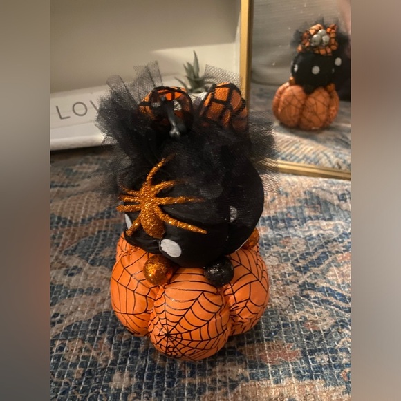 3 Tier Pumpkin Decor Statment Piece with Skulls & Spiders - Picture 2 of 4